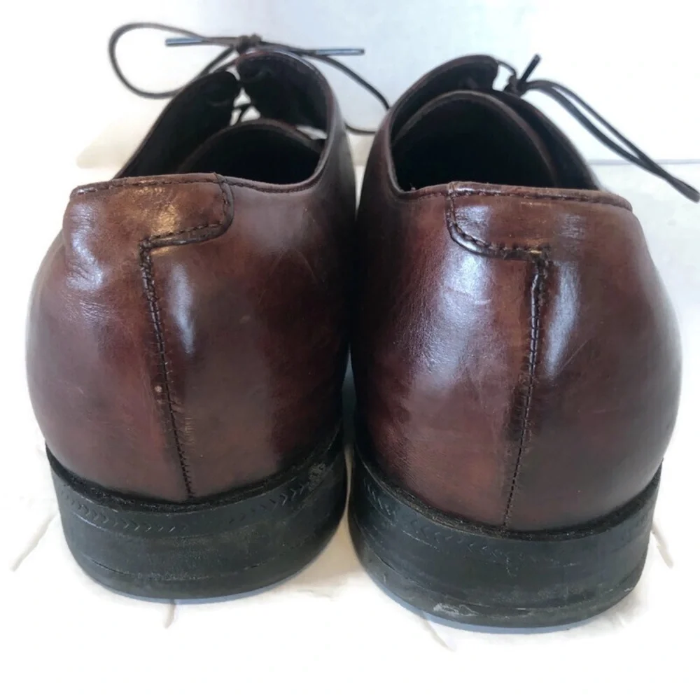 Cole Haan Mens US 9.5 M Apron Toe Burgandy Leather Derby Oxford Shoes